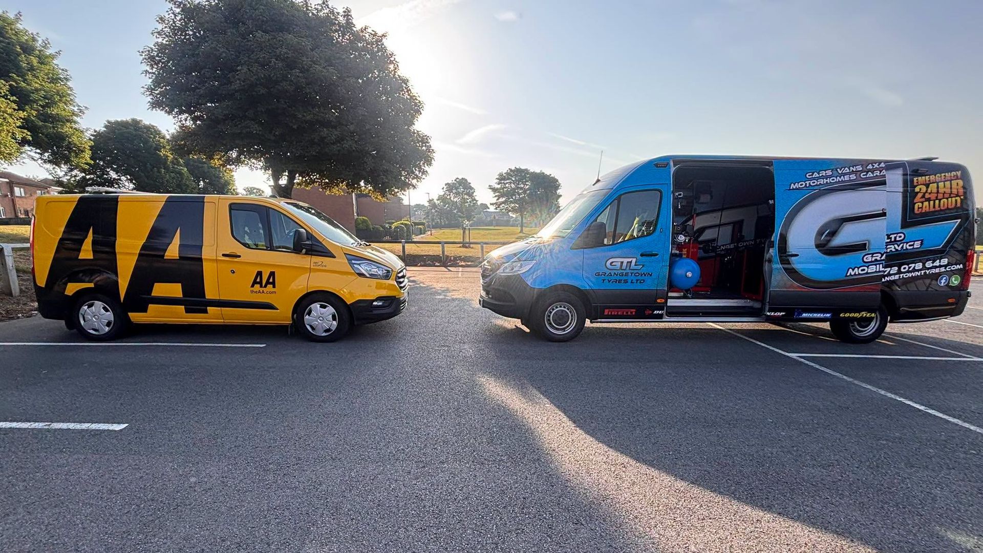 Grangetown Tyres mobile tyre fitting van and equipment
